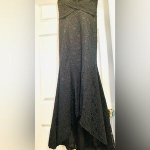 Black Lace Flared Evening gown